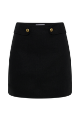Marquette Linen Mini Skirt - Black